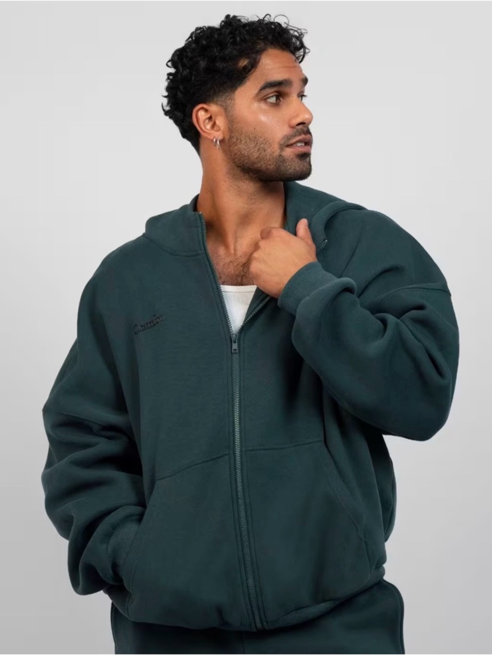 Comfrt Cloud zip hoodie in Pine